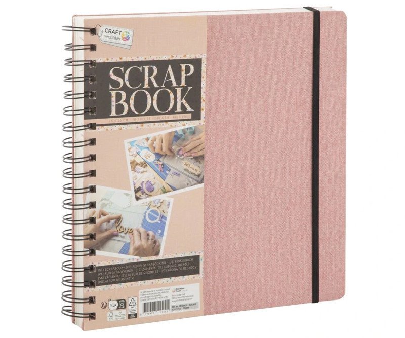 Scrapbog 25x25 cm 40 s. 240 g. rosa